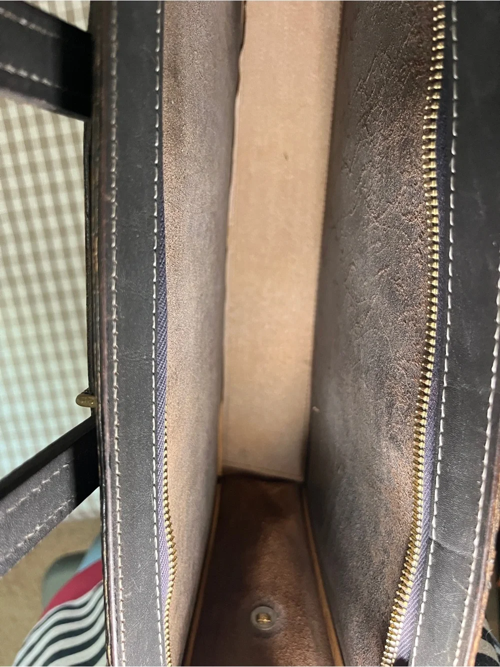 Vintage Schlesinger Brothers Black Leather Briefcase / Portfolio 1970's-80's